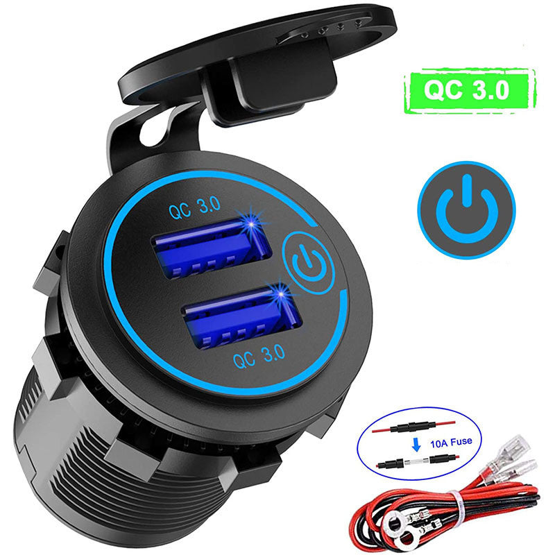 Motorcycle Boat  Car Charger Dual  Fast Charge Modified Car Charger 1