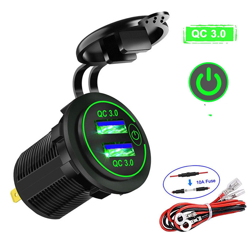 Motorcycle Boat  Car Charger Dual  Fast Charge Modified Car Charger 2