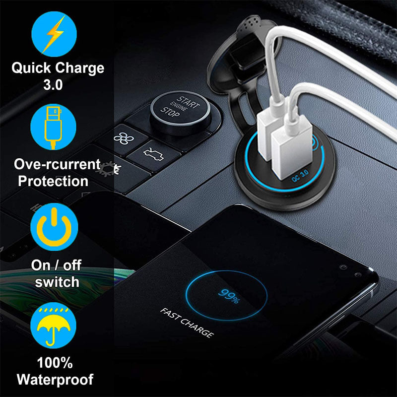 Motorcycle Boat  Car Charger Dual  Fast Charge Modified Car Charger 4
