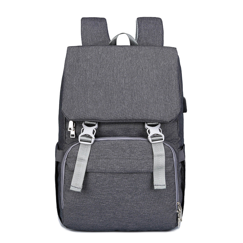 New style double shoulder mommy bag multifunctional USB large capacity diaper bag mommy bag multifunctional large capacity 5