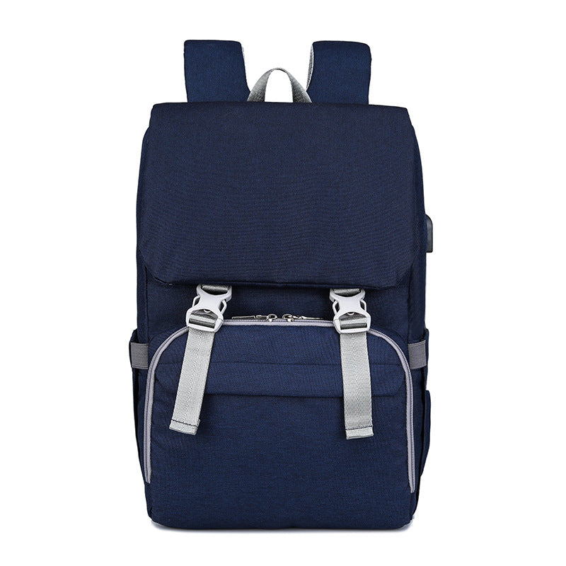 New style double shoulder mommy bag multifunctional USB large capacity diaper bag mommy bag multifunctional large capacity 3
