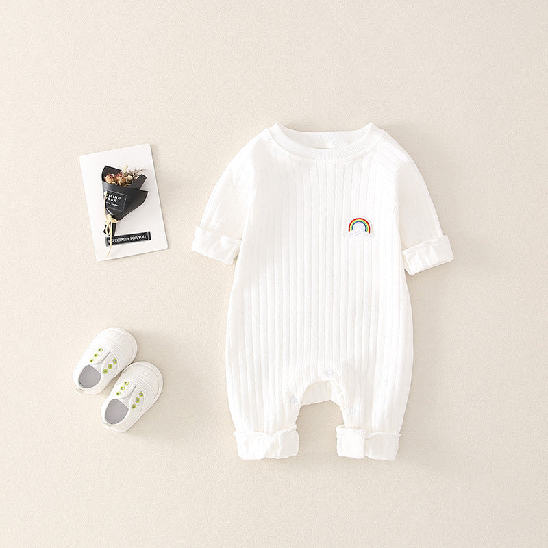 Fashionable And Simple Rainbow Baby Jumpsuit 5