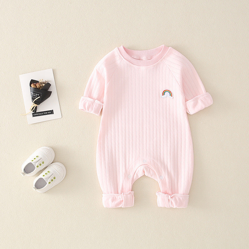 Fashionable And Simple Rainbow Baby Jumpsuit 7