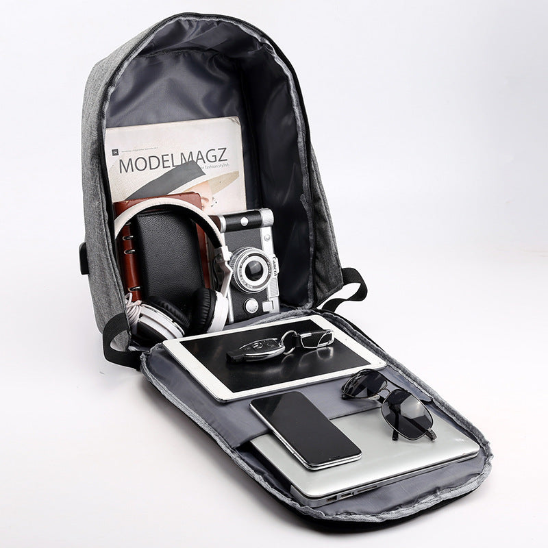 fashion new anti-theft backpack casual backpack business men multi-function USB backpack 5