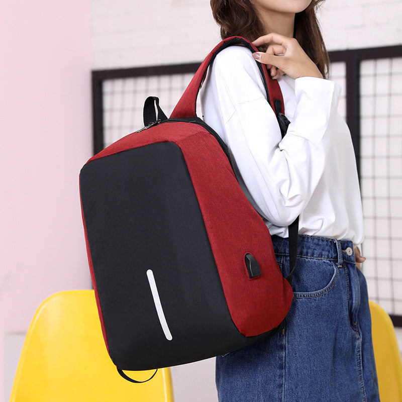 fashion new anti-theft backpack casual backpack business men multi-function USB backpack 2