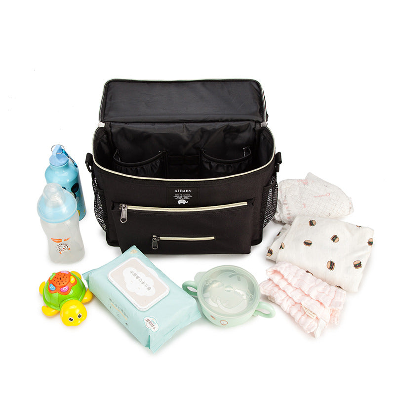 Baby Stroller Bag, Multifunctional Diaper Storage Bag, Diagonal Insulation, Large Capacity 8