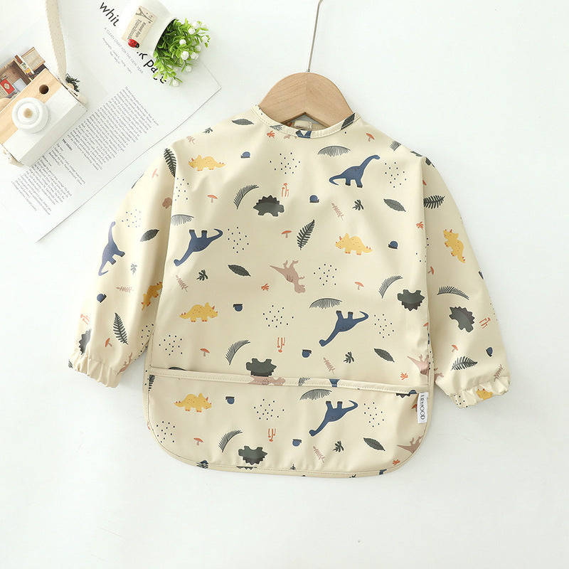 Children's waterproof anti-clothing bib baby eating bib super soft waterproof baby meal pocket anti-dirty feeding 2