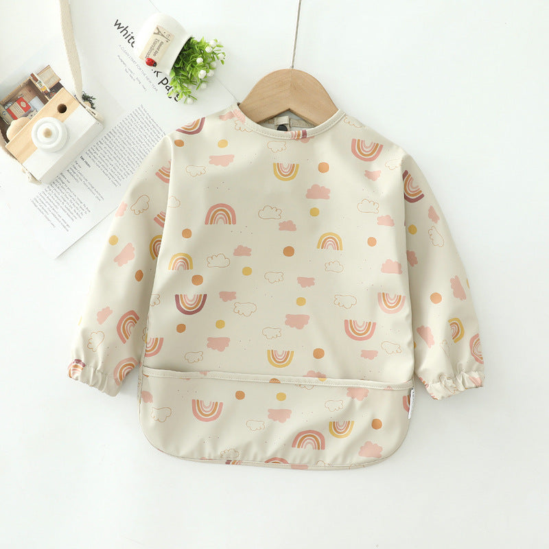 Children's waterproof anti-clothing bib baby eating bib super soft waterproof baby meal pocket anti-dirty feeding 10