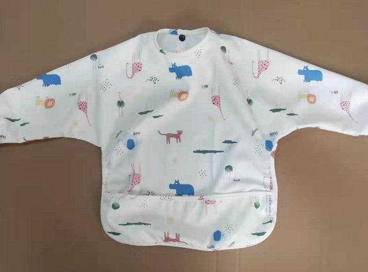 Children's waterproof anti-clothing bib baby eating bib super soft waterproof baby meal pocket anti-dirty feeding 11