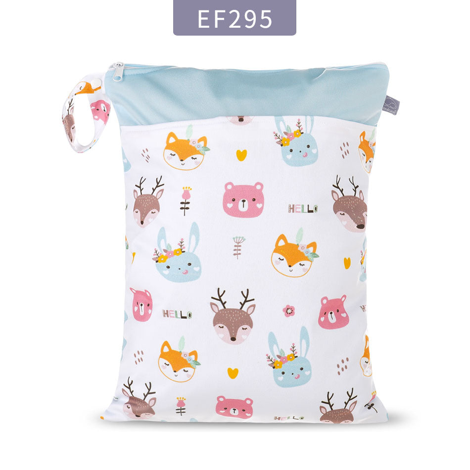 Double Zipper Stitching Cloth Diaper Bag Baby Diaper Bag Storage Bag 24