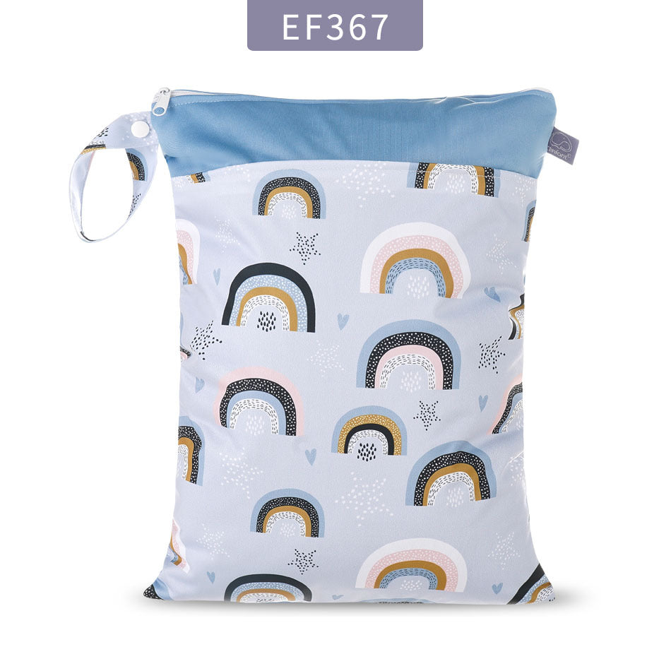 Double Zipper Stitching Cloth Diaper Bag Baby Diaper Bag Storage Bag 18