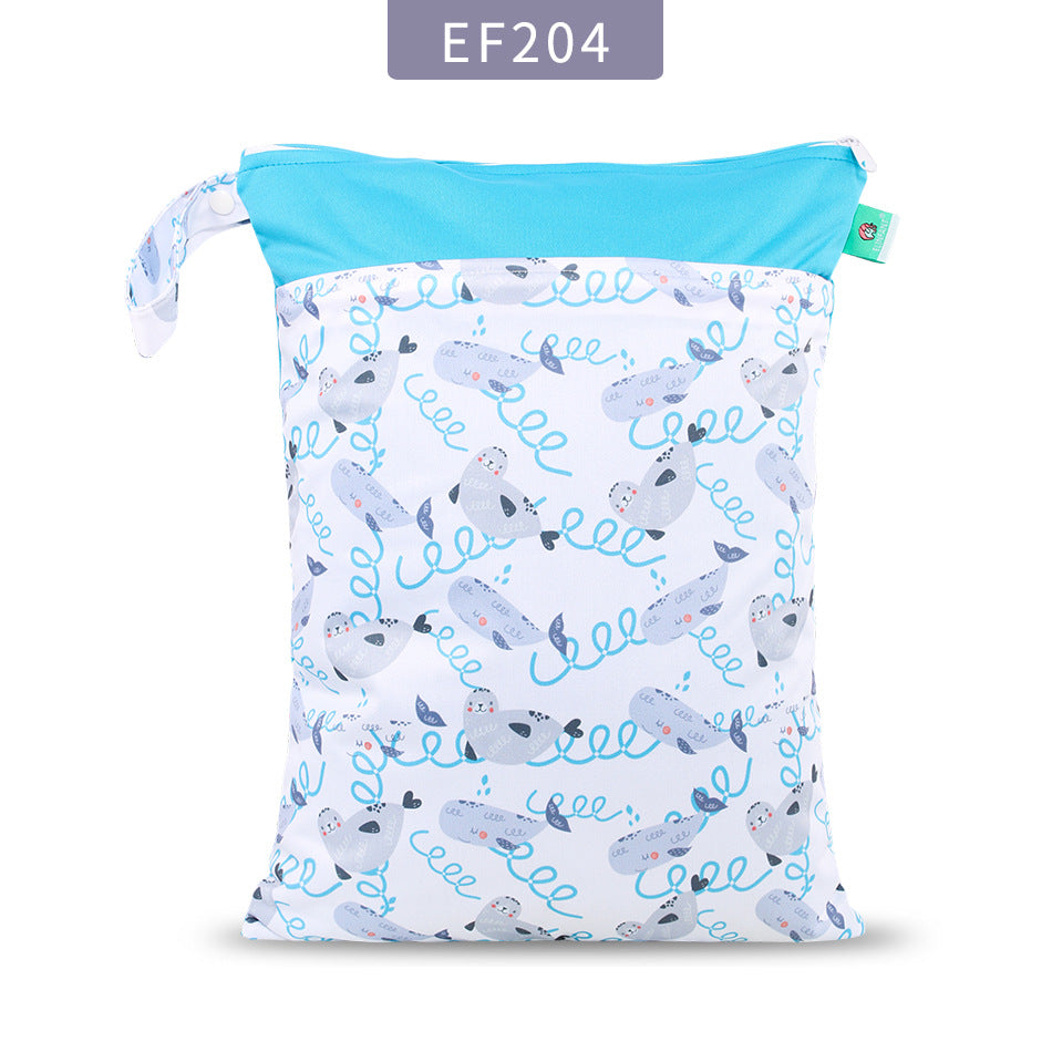 Double Zipper Stitching Cloth Diaper Bag Baby Diaper Bag Storage Bag 23