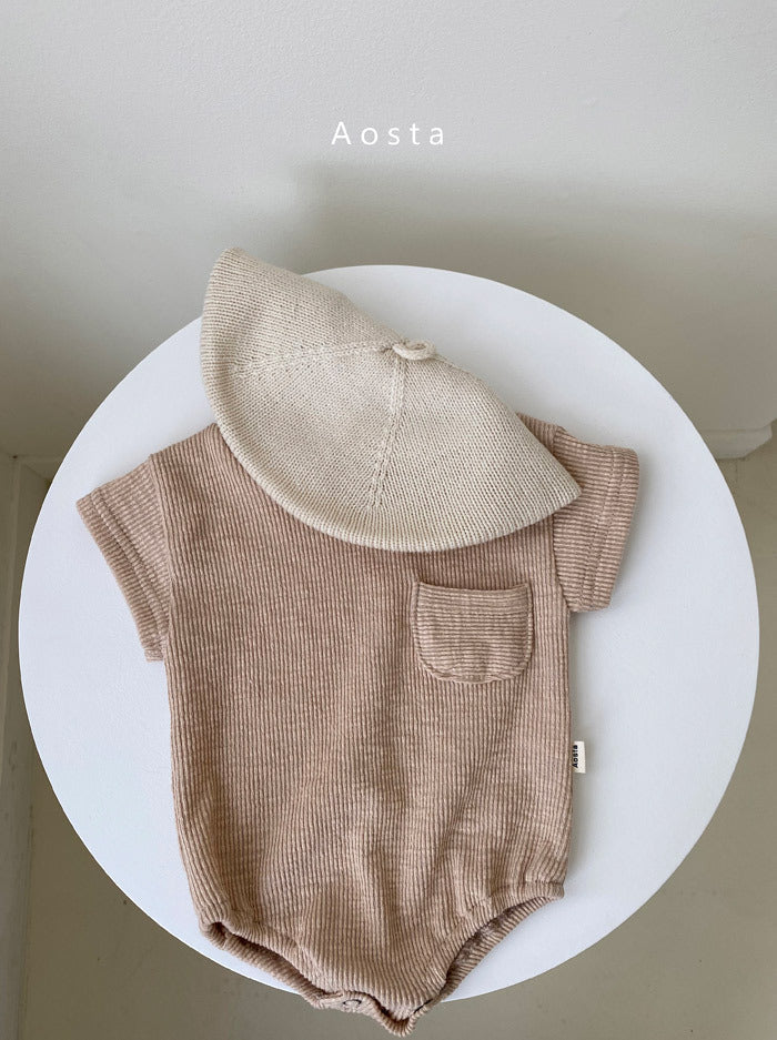 Children'S Clothing T-Shirt Summer Baby Clothes Solid Color Triangle Bag Fart Baby Romper-Loose Short-Sleeved Casual Children'S Pants 4
