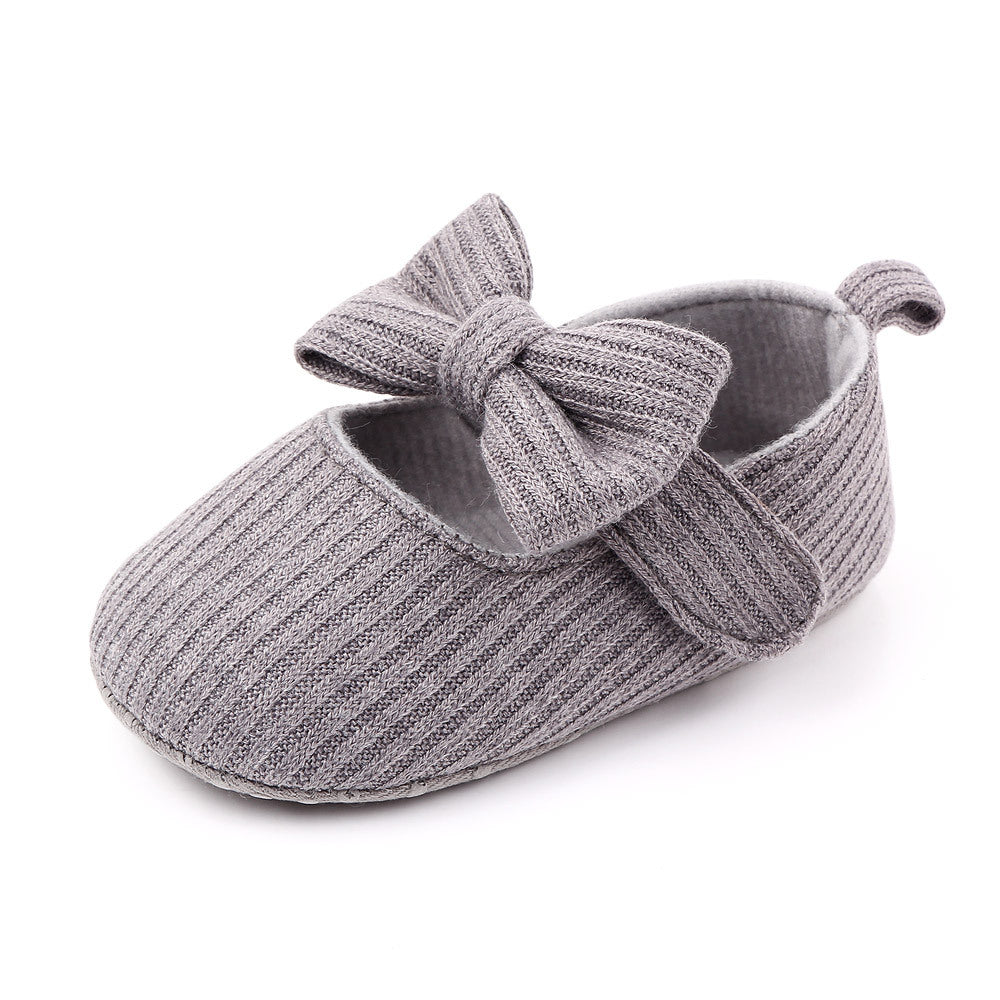 Bowknot Woolen Knit Baby Shoes Moccasins Princess Shoes Baby Shoes 5