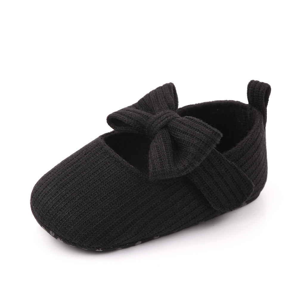 Bowknot Woolen Knit Baby Shoes Moccasins Princess Shoes Baby Shoes 4