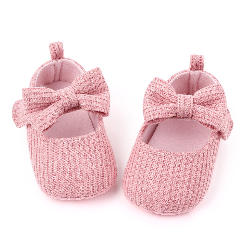 Bowknot Woolen Knit Baby Shoes Moccasins Princess Shoes Baby Shoes 7