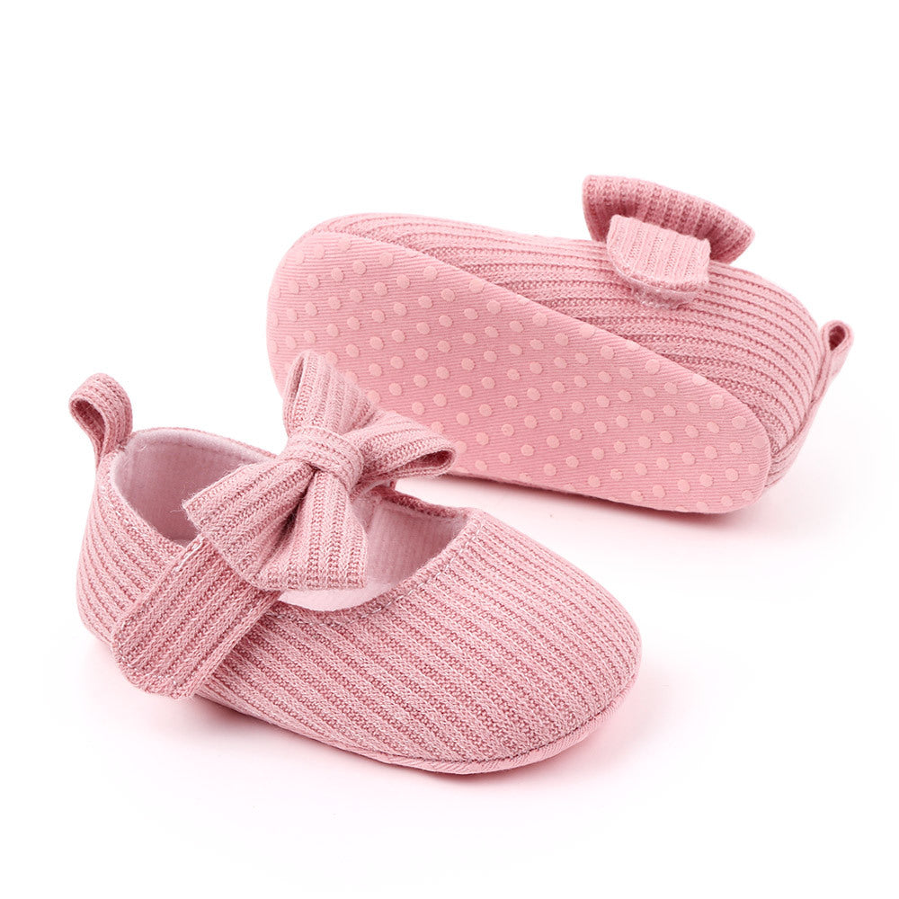 Bowknot Woolen Knit Baby Shoes Moccasins Princess Shoes Baby Shoes 8