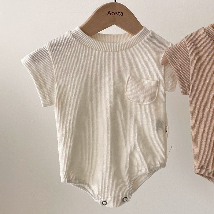 Children'S Clothing T-Shirt Summer Baby Clothes Solid Color Triangle Bag Fart Baby Romper-Loose Short-Sleeved Casual Children'S Pants 6