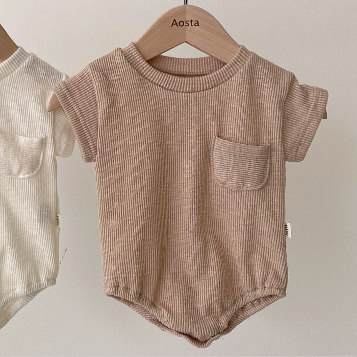 Children'S Clothing T-Shirt Summer Baby Clothes Solid Color Triangle Bag Fart Baby Romper-Loose Short-Sleeved Casual Children'S Pants 5