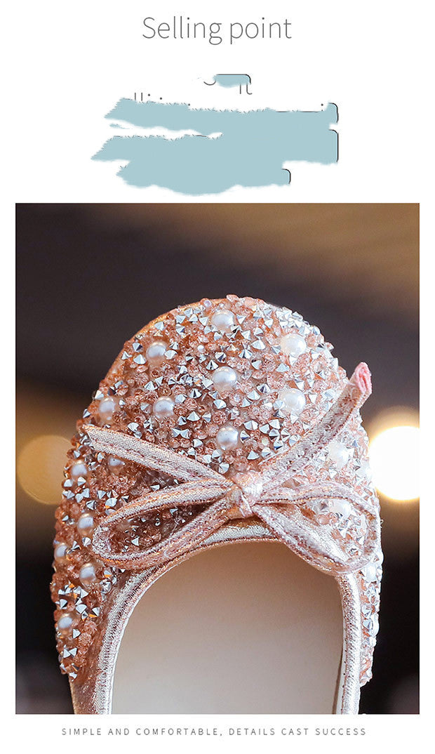 Leather Shoes Soft Sole Aisha Princess Shoes Children Crystal Shoes Flashing Baby Shoes 5