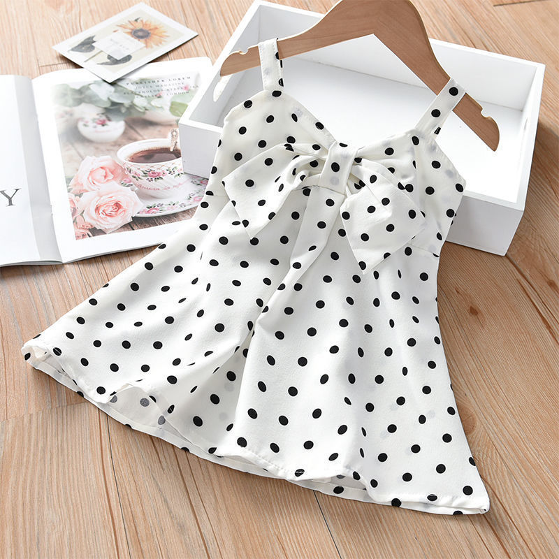 Sling Skirt Little Virgin Baby Cartoon Cute Sleeveless Dress Polka Dot Western Children's Skirt