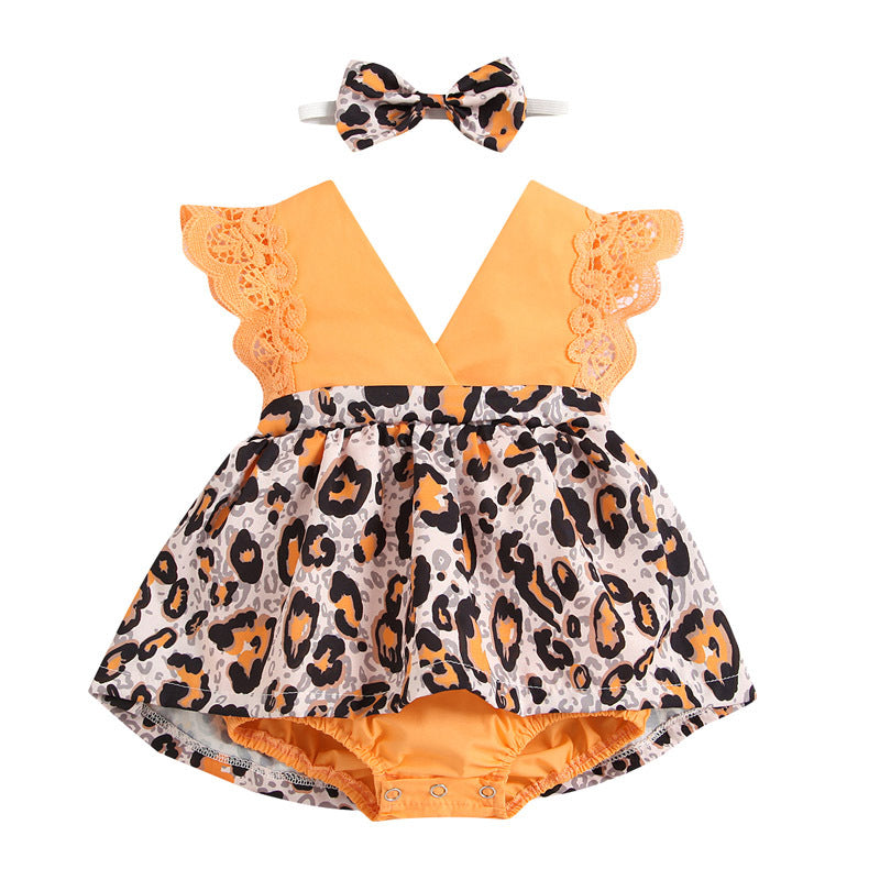 Newborn Baby Ruffled Sunflower Print Jumpsuit 2-Piece Headband Summer Dress 0-24 Months 3