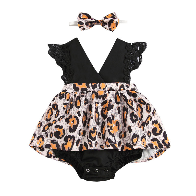 Newborn Baby Ruffled Sunflower Print Jumpsuit 2-Piece Headband Summer Dress 0-24 Months 2