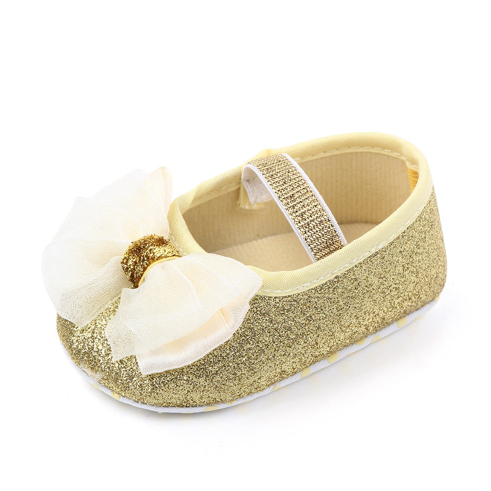 Newborn Princess Shoes Baby Shoes Soft Soled Baby Shoes Bow Princess Shoes Single Shoes 4