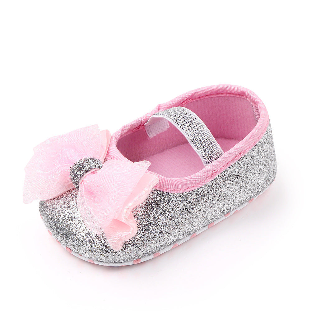 Newborn Princess Shoes Baby Shoes Soft Soled Baby Shoes Bow Princess Shoes Single Shoes 1
