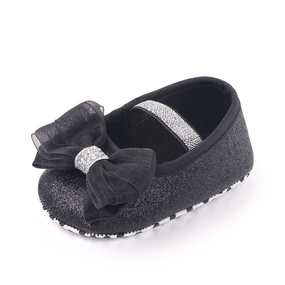 Newborn Princess Shoes Baby Shoes Soft Soled Baby Shoes Bow Princess Shoes Single Shoes 3