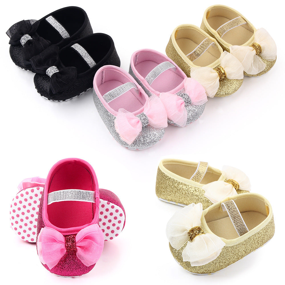 Newborn Princess Shoes Baby Shoes Soft Soled Baby Shoes Bow Princess Shoes Single Shoes 5