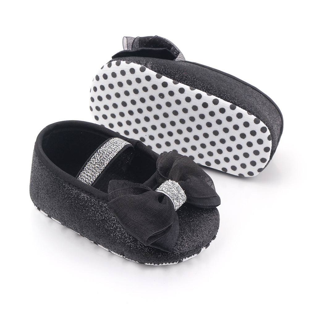 Newborn Princess Shoes Baby Shoes Soft Soled Baby Shoes Bow Princess Shoes Single Shoes 6