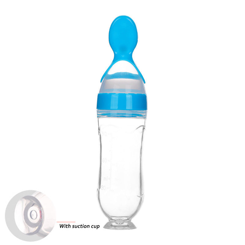 Safe Newborn Baby Feeding Bottle Toddler Silicone Squeeze Feeding Spoon Milk Bottle Baby Training Feeder Food Supplement 19