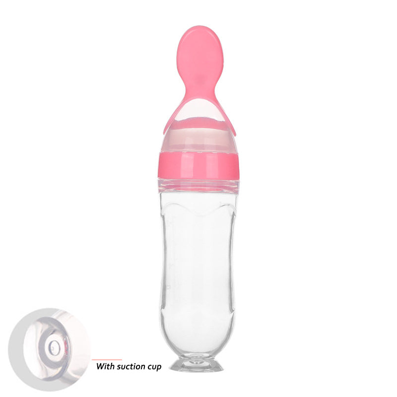 Safe Newborn Baby Feeding Bottle Toddler Silicone Squeeze Feeding Spoon Milk Bottle Baby Training Feeder Food Supplement 14