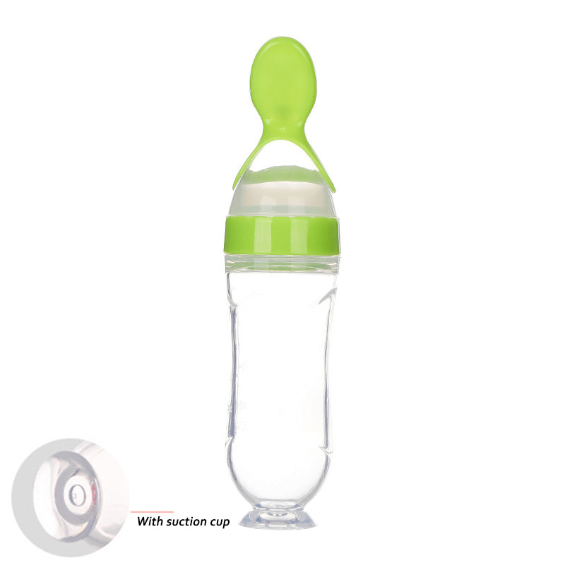 Safe Newborn Baby Feeding Bottle Toddler Silicone Squeeze Feeding Spoon Milk Bottle Baby Training Feeder Food Supplement 18