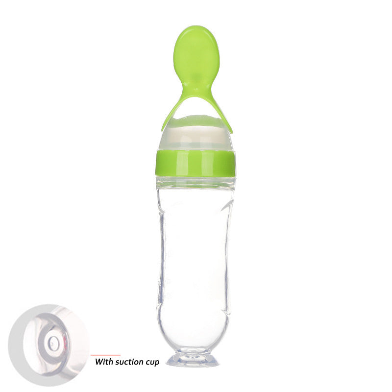 Safe Newborn Baby Feeding Bottle Toddler Silicone Squeeze Feeding Spoon Milk Bottle Baby Training Feeder Food Supplement 17