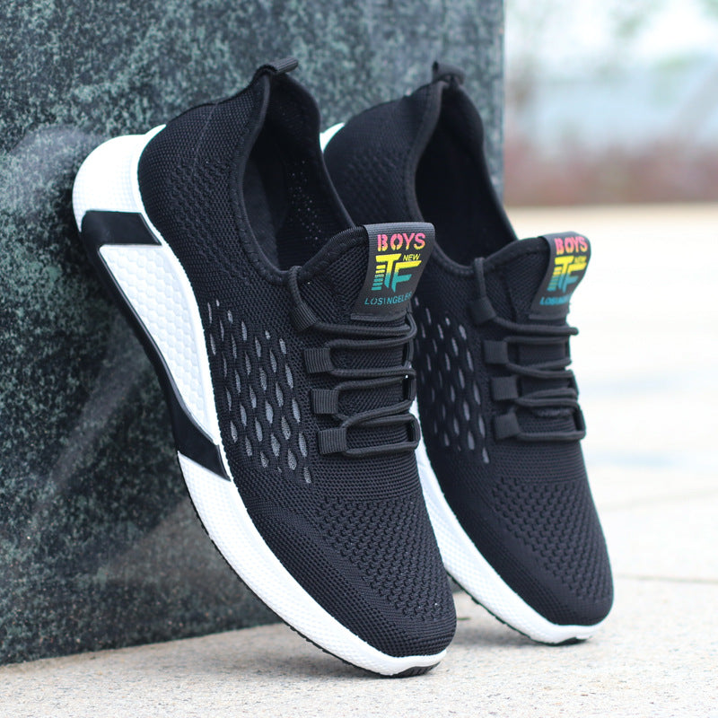 New Sports Shoes Men's Breathable Casual Mesh Shoes Comfort Increase Lace-up Non-slip Low-top Running Shoes 3