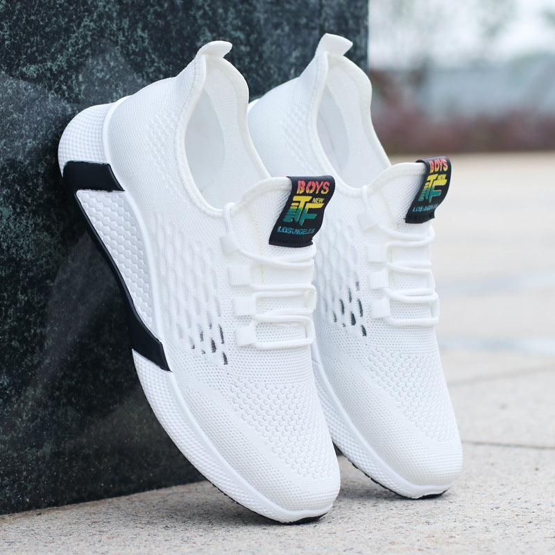 New Sports Shoes Men's Breathable Casual Mesh Shoes Comfort Increase Lace-up Non-slip Low-top Running Shoes 1