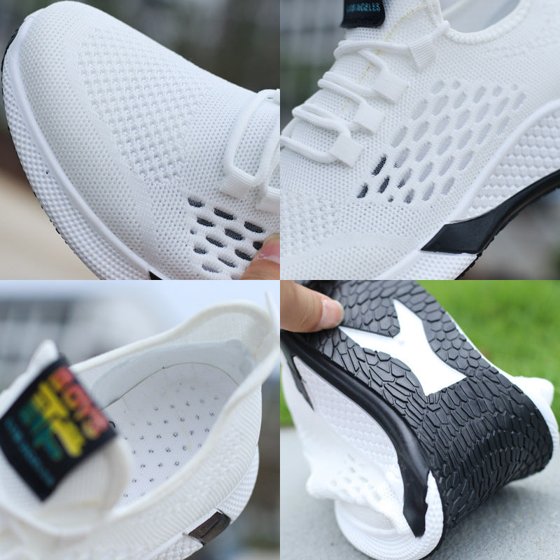 New Sports Shoes Men's Breathable Casual Mesh Shoes Comfort Increase Lace-up Non-slip Low-top Running Shoes 5