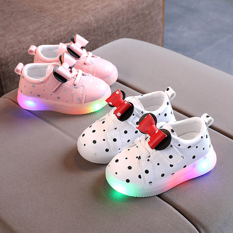 Light-up Shoes Girls Bowknot LED Light-up Shoes Breathable Baby Girls Shoes 1