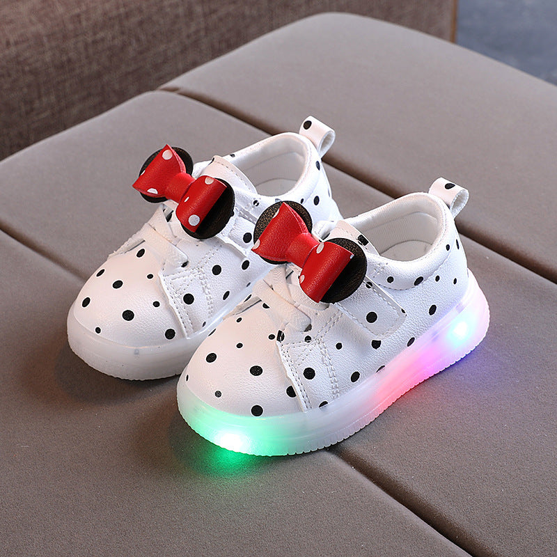 Light-up Shoes Girls Bowknot LED Light-up Shoes Breathable Baby Girls Shoes 6
