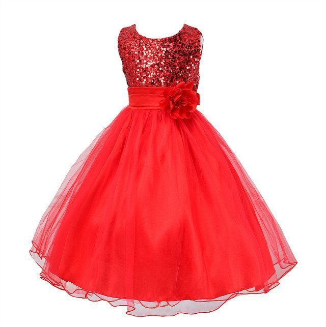 Baby Sequin Dress Flower Girl Wedding Princess Dress 6
