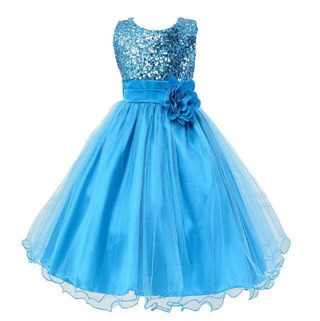 Baby Sequin Dress Flower Girl Wedding Princess Dress 8