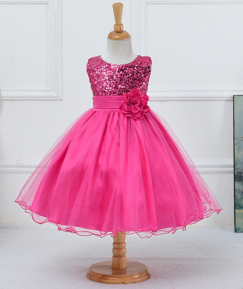 Baby Sequin Dress Flower Girl Wedding Princess Dress 13