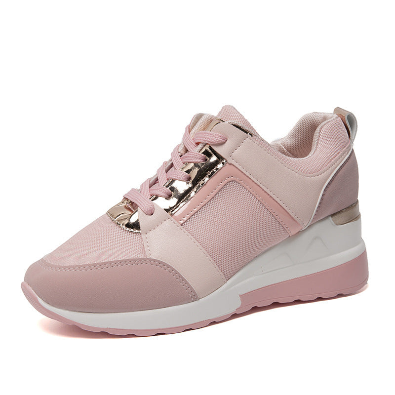 Sneakers Platform Wedge Heel Casual Shoes Lace-up Mesh Sneakers 4