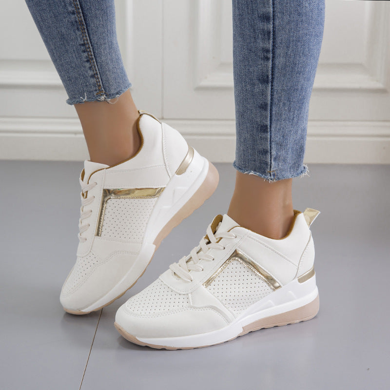 Sneakers Platform Wedge Heel Casual Shoes Lace-up Mesh Sneakers 8