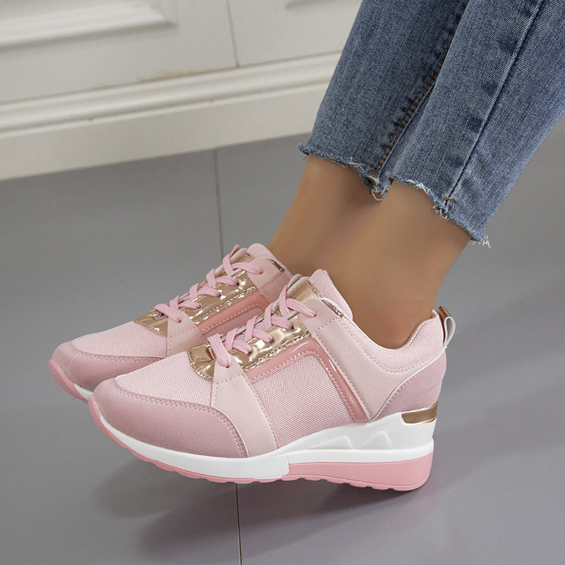 Sneakers Platform Wedge Heel Casual Shoes Lace-up Mesh Sneakers 7