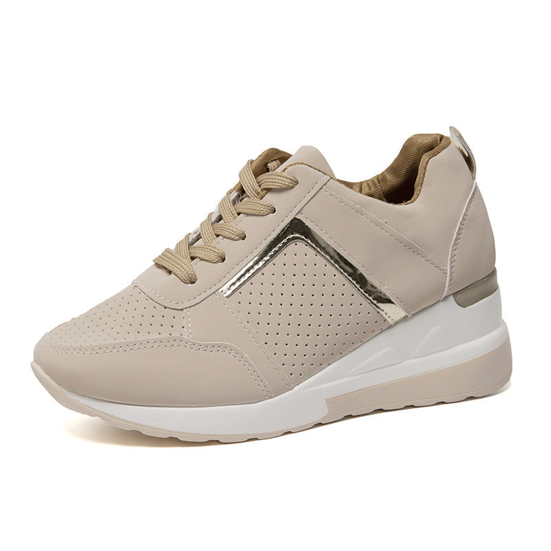 Sneakers Platform Wedge Heel Casual Shoes Lace-up Mesh Sneakers 5
