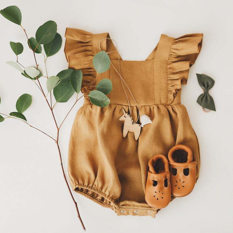Cotton And Linen Romper Baby Sling Bag Fart Romper 5