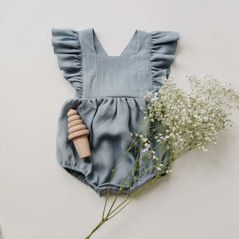 Cotton And Linen Romper Baby Sling Bag Fart Romper 3